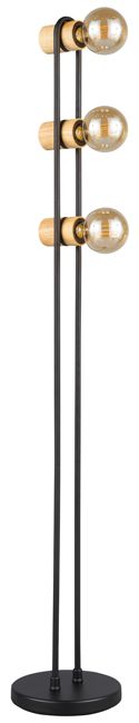 Gulvlampe Chieveley 3 x E27 sort-træ