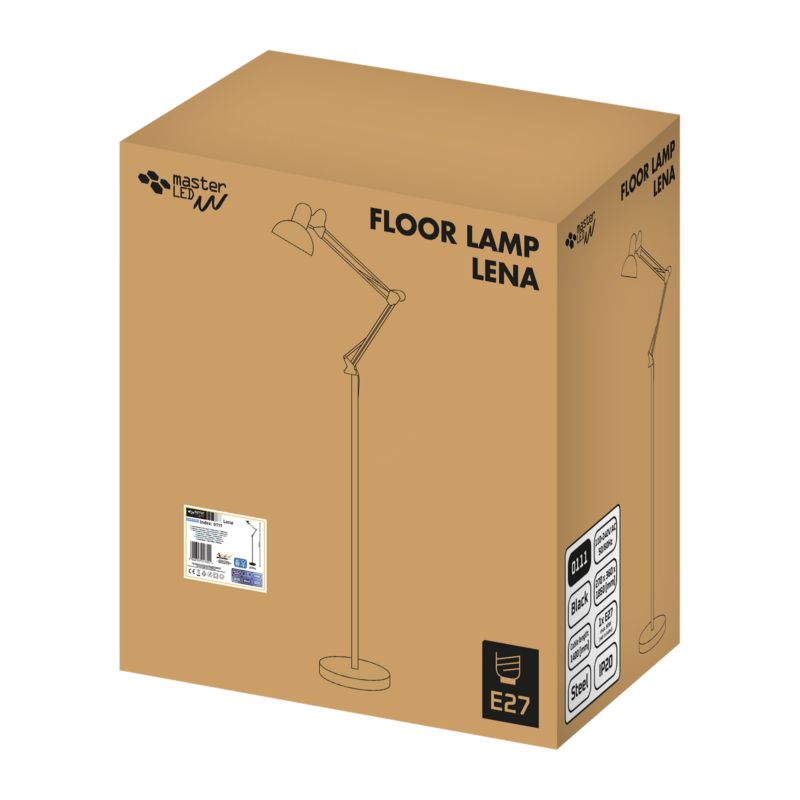 Gulvlampe Tegne 1xE27 Sort