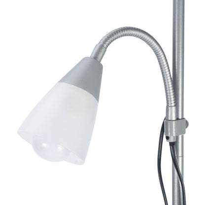 Sølv gulvlampe med E27 og E14 fatning