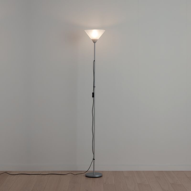 Gulvlampe E27 i sølv
