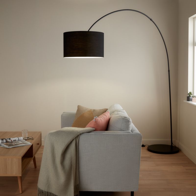 GoodHome Alacrane gulvlampe 1-punkts E27 sort