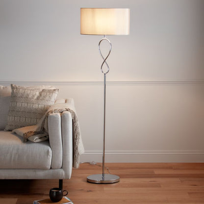 GoodHome Carnavon E27 gulvlampe i krom