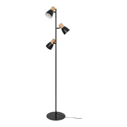 Gulvlampe Cornflower 3xE27 Sort Træ