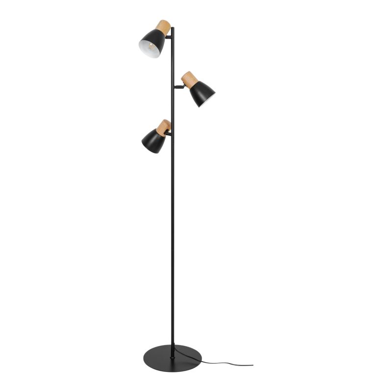 Gulvlampe Cornflower 3xE27 Sort Træ