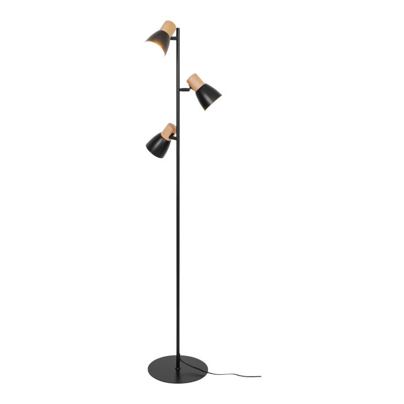 Gulvlampe Cornflower 3xE27 Sort Træ