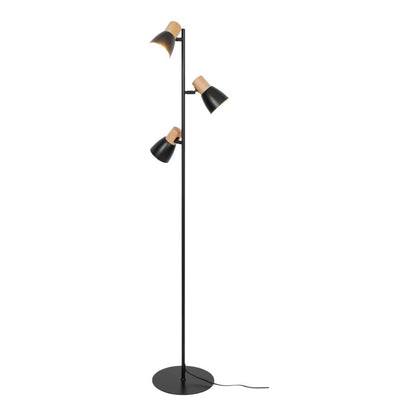 Gulvlampe Cornflower 3xE27 Sort Træ