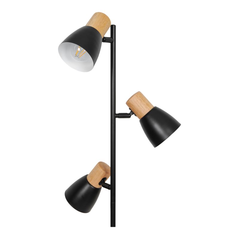 Gulvlampe Cornflower 3xE27 Sort Træ