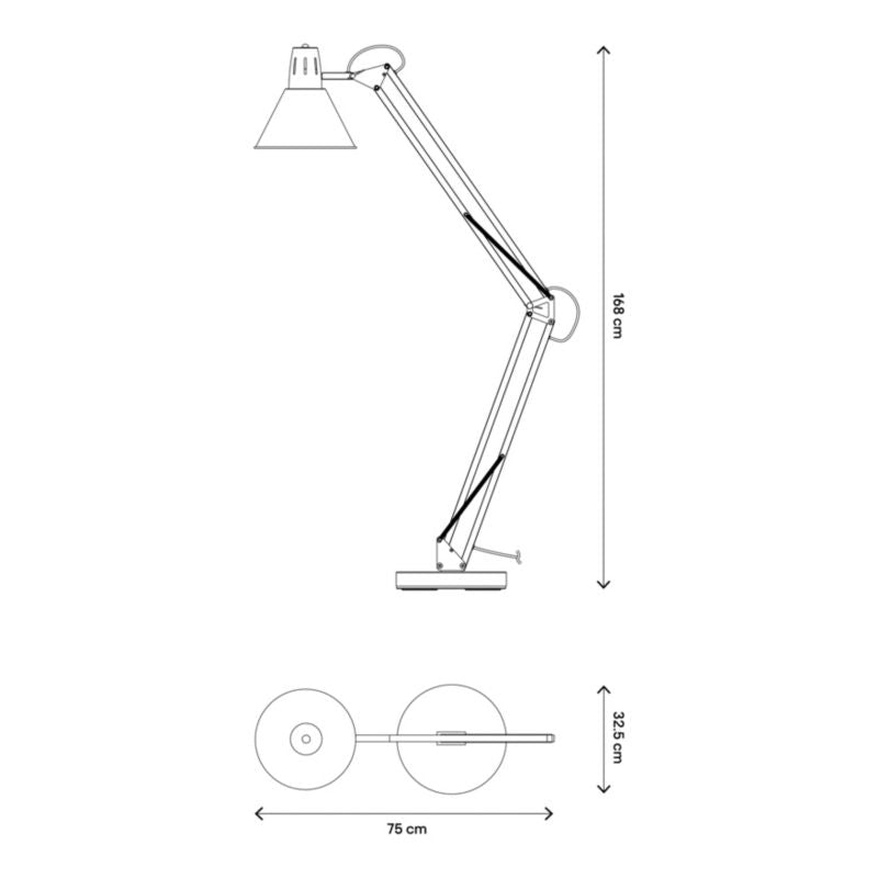 GoodHome Harchies gulvlampe 1-punkts E27 mat-sort