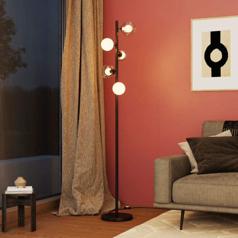 GoodHome Hauraki gulvlampe med 5 lyskilder, G9, sort