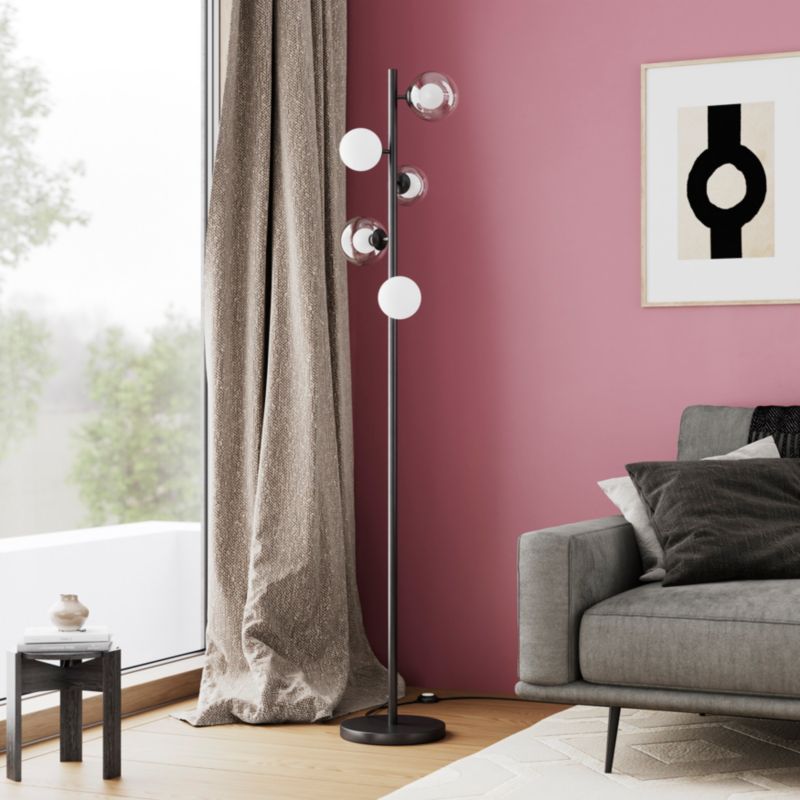 GoodHome Hauraki gulvlampe med 5 lyskilder, G9, sort