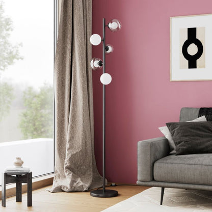GoodHome Hauraki gulvlampe med 5 lyskilder, G9, sort