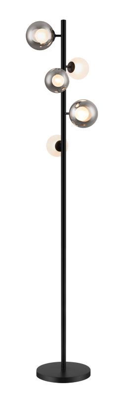 GoodHome Hauraki gulvlampe med 5 lyskilder, G9, sort