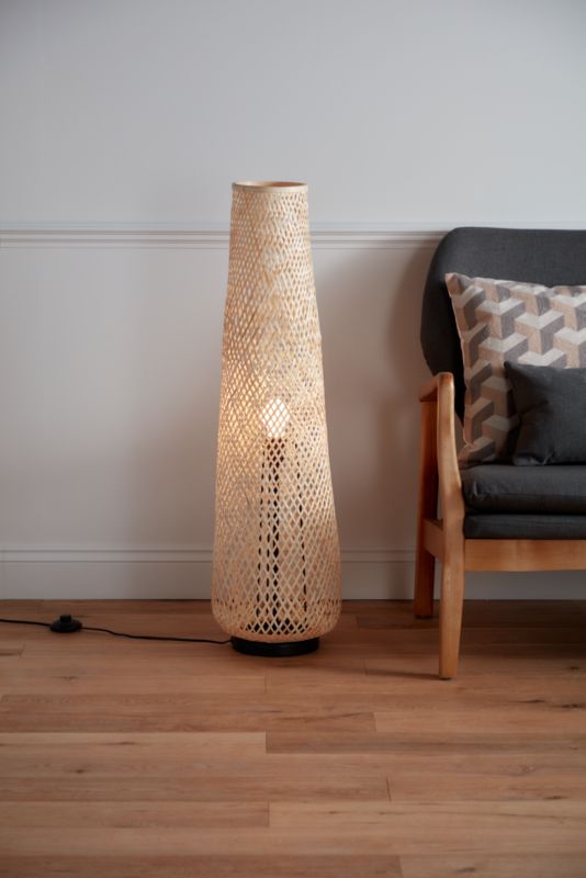 GoodHome Kasungu gulvlampe 2-punkts E14 natur