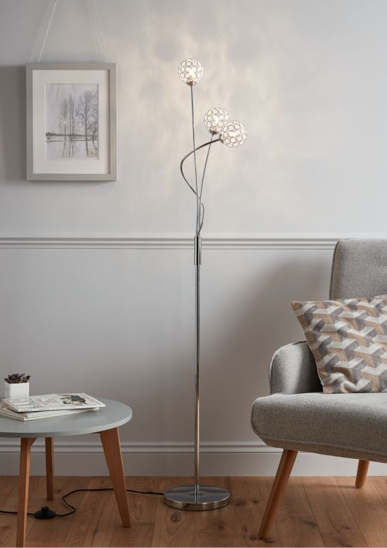 GoodHome Mantus gulvlampe 3 x G9 krom