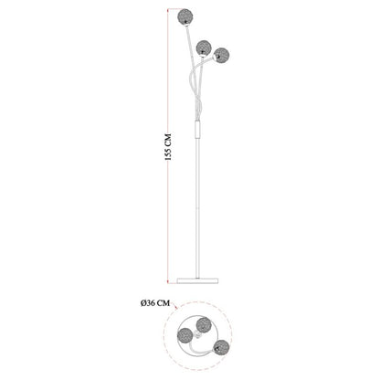 Gulvlampe Mantus 3 x G9 Krom
