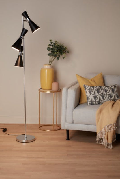 GoodHome Mengame 3-punkts gulvlampe E14 sort
