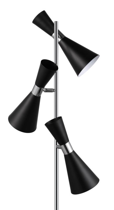 GoodHome Mengame 3-punkts gulvlampe E14 sort