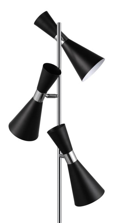 GoodHome Mengame 3-punkts gulvlampe E14 sort