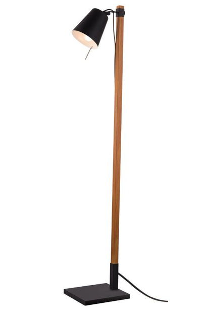 GoodHome Menonry gulvlampe 1-punkts E27 sort/træ