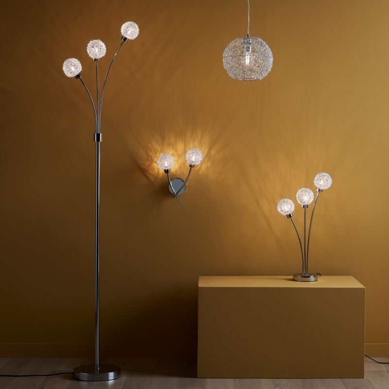 GoodHome Phaidros 3-punkts gulvlampe G9 krom