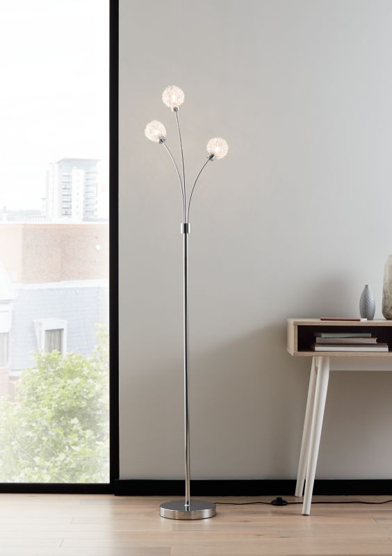 GoodHome Phaidros 3-punkts gulvlampe G9 krom