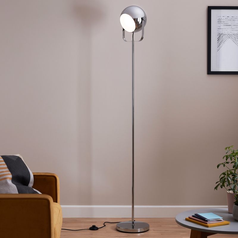 GoodHome Roccheta gulvlampe 1-punkts E27 krom