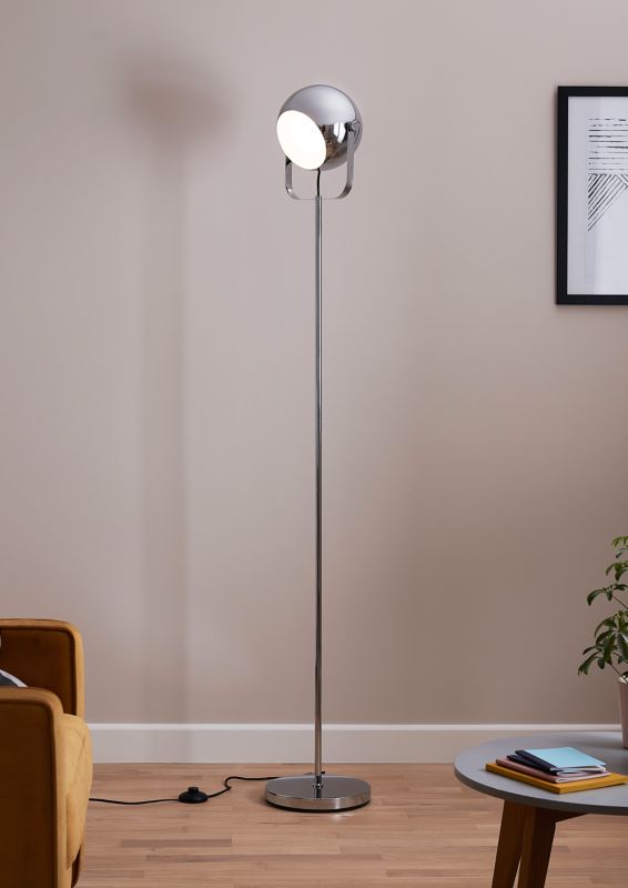 GoodHome Roccheta gulvlampe 1-punkts E27 krom