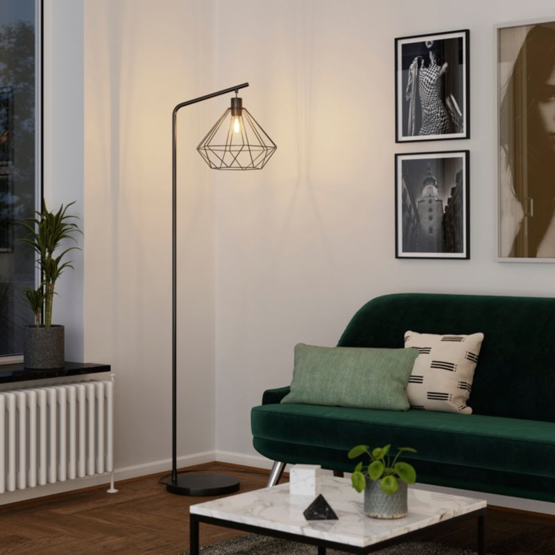 GoodHome Smertrio 1-punkts gulvlampe E27 mat-sort