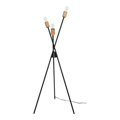 Gulvlampe Stellata 3xE27 Sort Træ