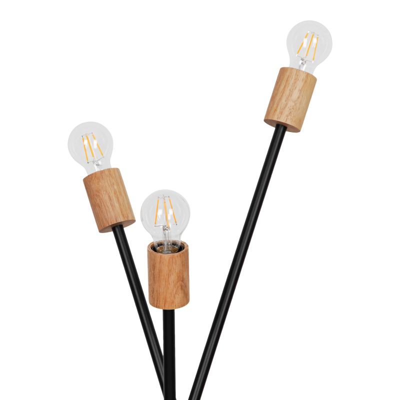 Gulvlampe Stellata 3xE27 Sort Træ