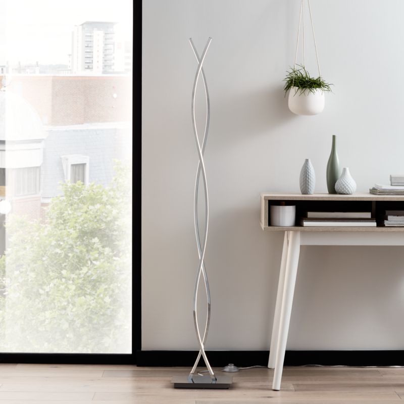 GoodHome Alani LED-gulvlampe 2-punkts krom