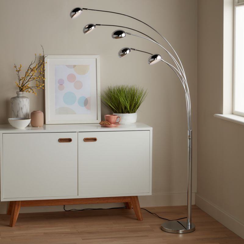 LED-gulvlampe GoodHome Coolah 5-punkts 2500 lm krom