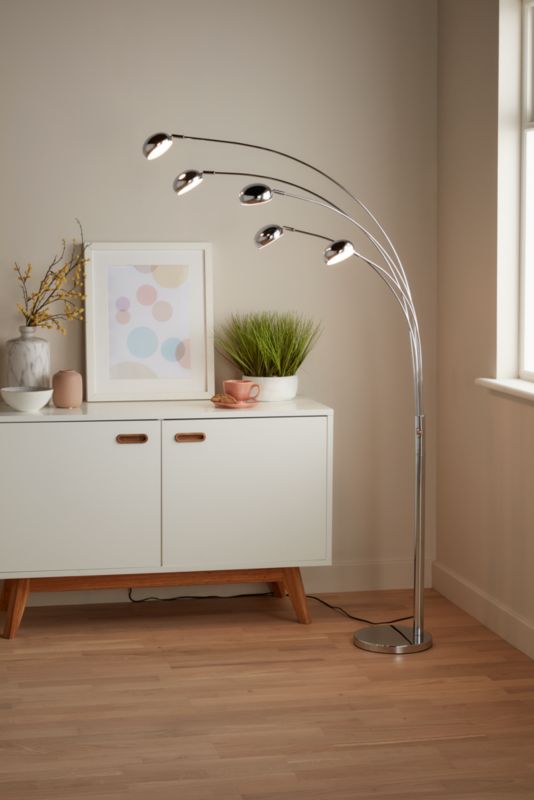 LED-gulvlampe GoodHome Coolah 5-punkts 2500 lm krom