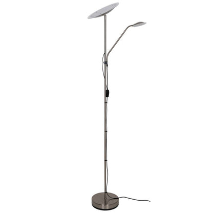 LED-gulvlampe GoodHome Picrite i børstet krom