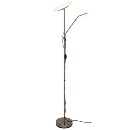 LED-gulvlampe GoodHome Picrite i børstet krom