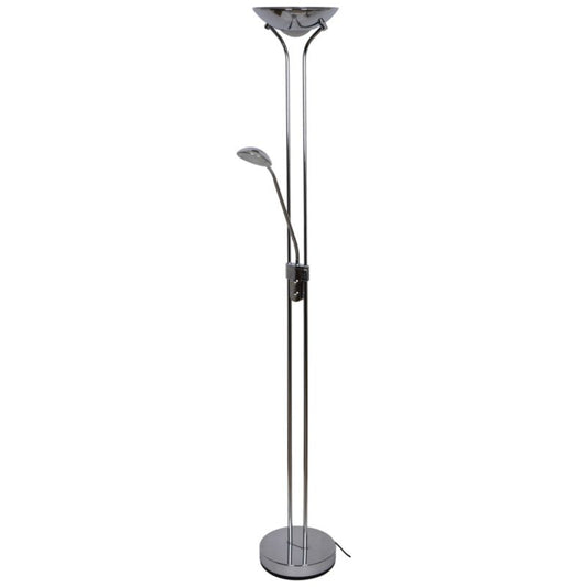 LED-gulvlampe GoodHome Pulmoz krom