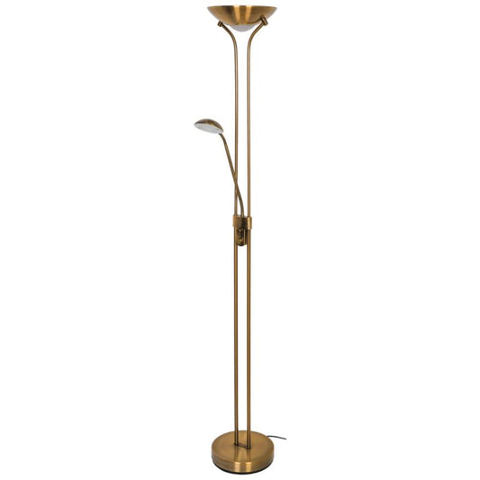 LED-gulvlampe GoodHome Pulmoz i messing