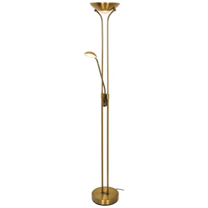 LED-gulvlampe GoodHome Pulmoz i messing