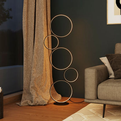 GoodHome Samana LED-gulvlampe 3000 lm 3000 K sort med dæmper