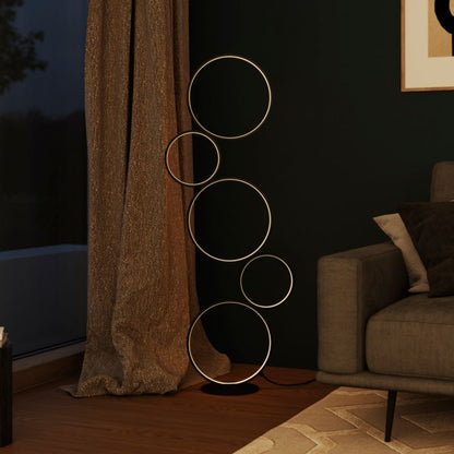 GoodHome Samana LED-gulvlampe 3000 lm 3000 K sort med dæmper