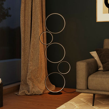 GoodHome Samana LED-gulvlampe 3000 lm 3000 K sort med dæmper