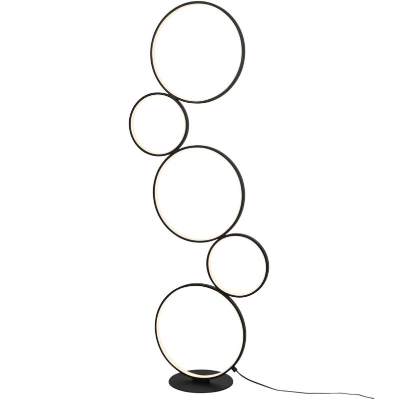 GoodHome Samana LED-gulvlampe 3000 lm 3000 K sort med dæmper