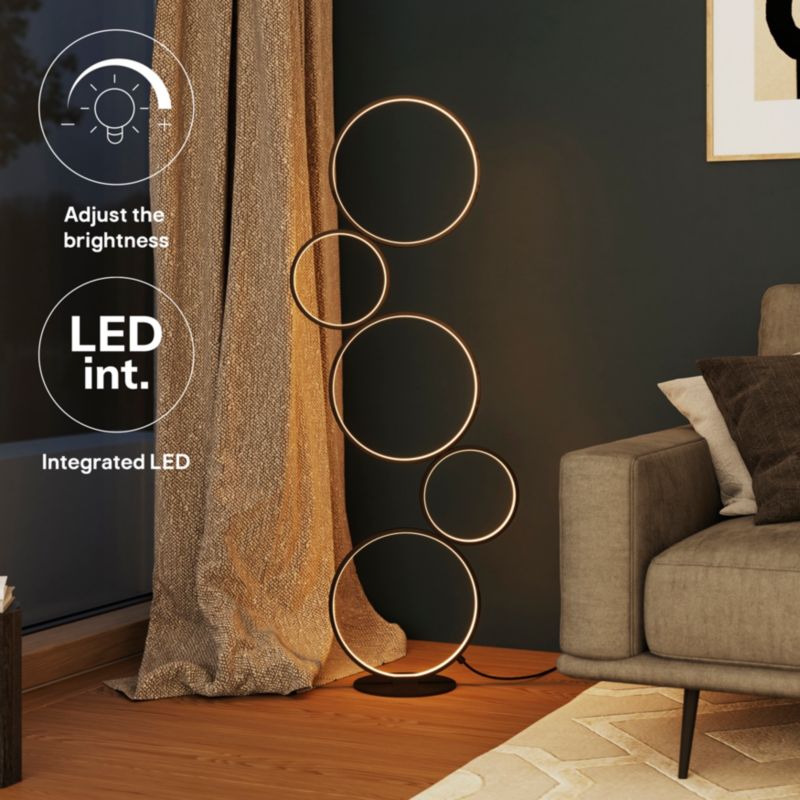 GoodHome Samana LED-gulvlampe 3000 lm 3000 K sort med dæmper
