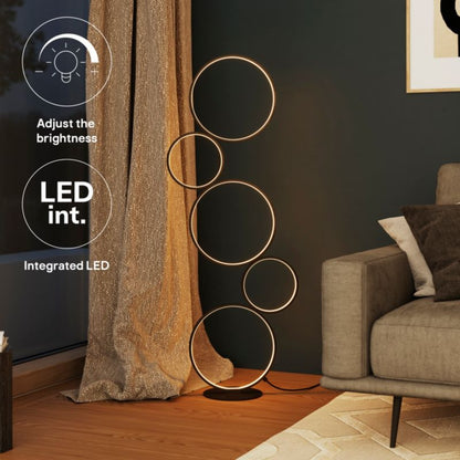 GoodHome Samana LED-gulvlampe 3000 lm 3000 K sort med dæmper