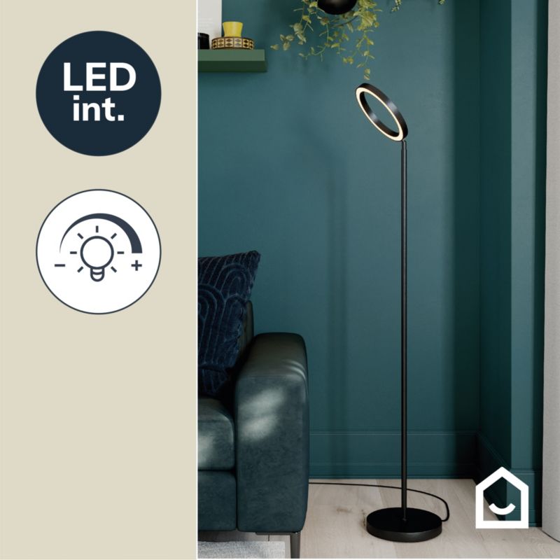 GoodHome Taphao LED-gulvlampe 1-punkts 16 W sort