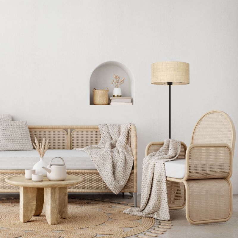 Gulvlampe Rattan 1xE27 Beige