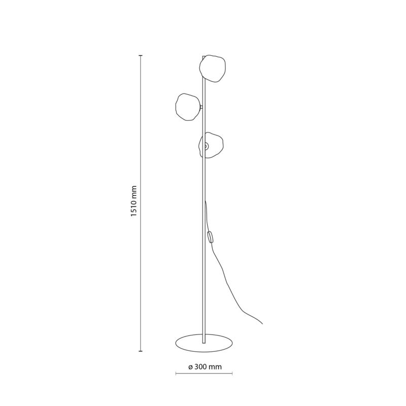 Gulvlampe Lava 3 x G9 Brun