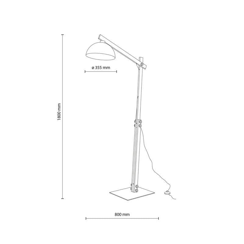 Gulvlampe TK Lighting Oslo 1 x E27 hvid