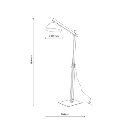 Gulvlampe TK Lighting Oslo 1 x E27 hvid