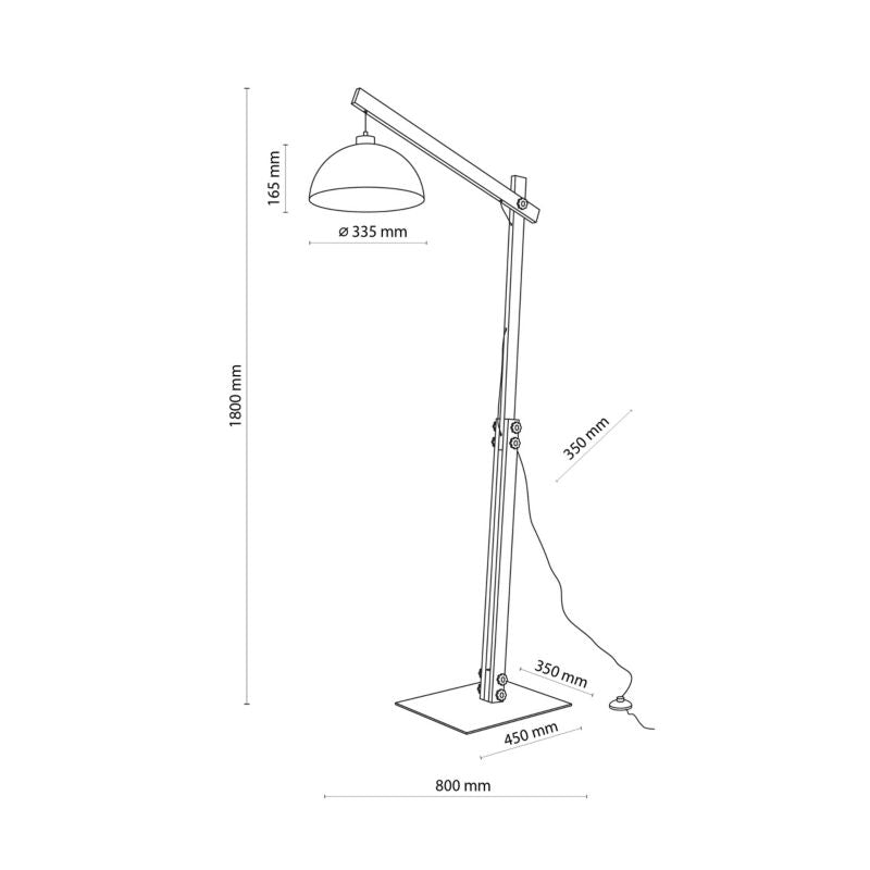 Gulvlampe TK Lighting Oslo 1 x E27 brun